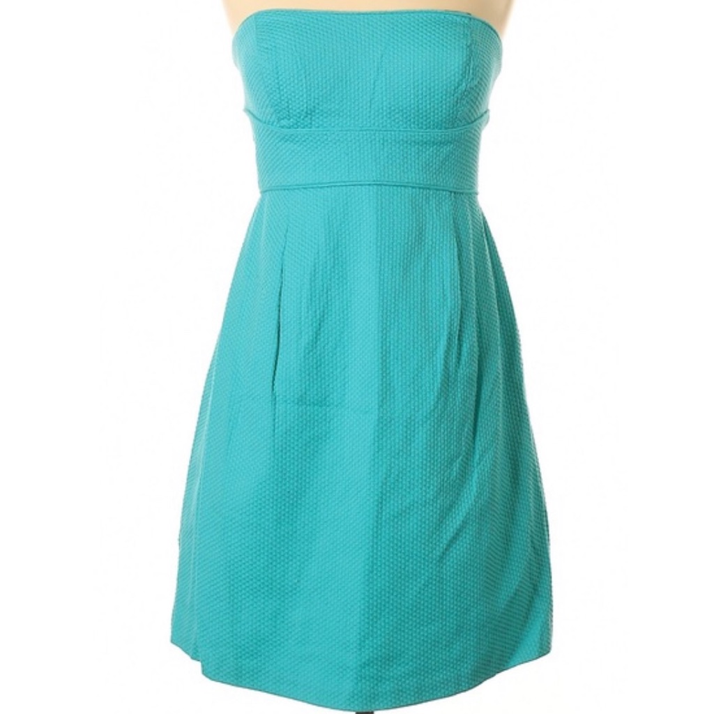Max And Cleo Aqua Strapless Bustier Dress! So Flattering!!